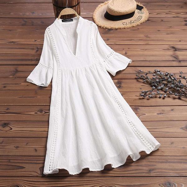 2021zanzea summer bohemian lace dress 2021 womens v neck flare sleeve sundress female hollow patchwork robe femme tunic vestidos, Black;gray
2021zanzea summer bohemian lace dress 2021 womens v neck flare sleeve sundress female hollow patchwork robe femme tunic vestidos, Black;gray