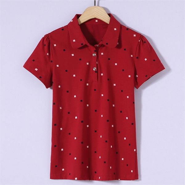 new short-sleeved t-shirt female lapel print wild polo shirt casual lapel ladies shirt black 210401, White
new short-sleeved t-shirt female lapel print wild polo shirt casual lapel ladies shirt black 210401, White
