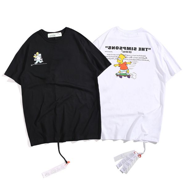 2021 summer off tide cartoon character casual loose short sleeve t-shirt, White;black
2021 summer off tide cartoon character casual loose short sleeve t-shirt, White;black