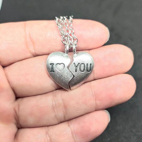 chains retro i love you couple heart necklace men's women's jewelry copper color valentine's day gift, Silver
chains retro i love you couple heart necklace men's women's jewelry copper color valentine's day gift, Silver