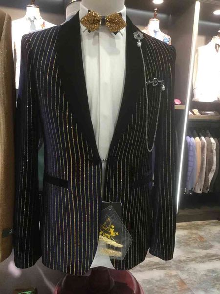 men's suits & blazers 2021 fashion shining striped velvet wedding suits for men slim 2 piece set groom man party mens suit tuxedo, White;black
men's suits & blazers 2021 fashion shining striped velvet wedding suits for men slim 2 piece set groom man party mens suit tuxedo, White;black
