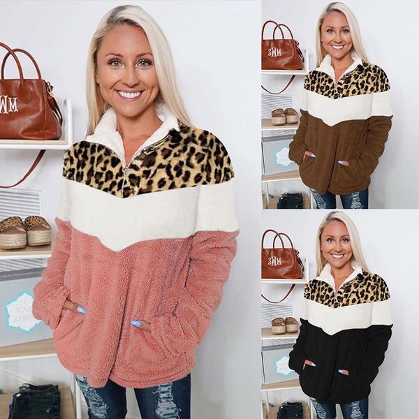 women's hoodies & sweatshirts women winter clothes v collar zipper plush warm long sleeve ladies pocket leopard loose autumn sweatshir, Black
women's hoodies & sweatshirts women winter clothes v collar zipper plush warm long sleeve ladies pocket leopard loose autumn sweatshir, Black