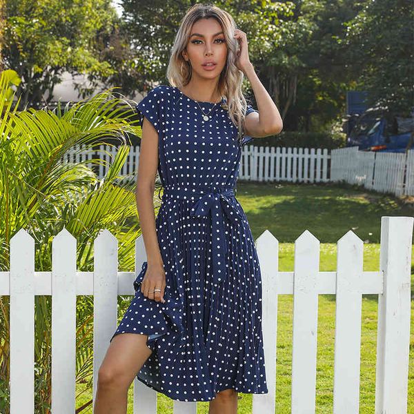 dresses 2021 summer new dot print women o neck short sleeve high waist knee length bandage es ladies casual, Black;gray
dresses 2021 summer new dot print women o neck short sleeve high waist knee length bandage es ladies casual, Black;gray