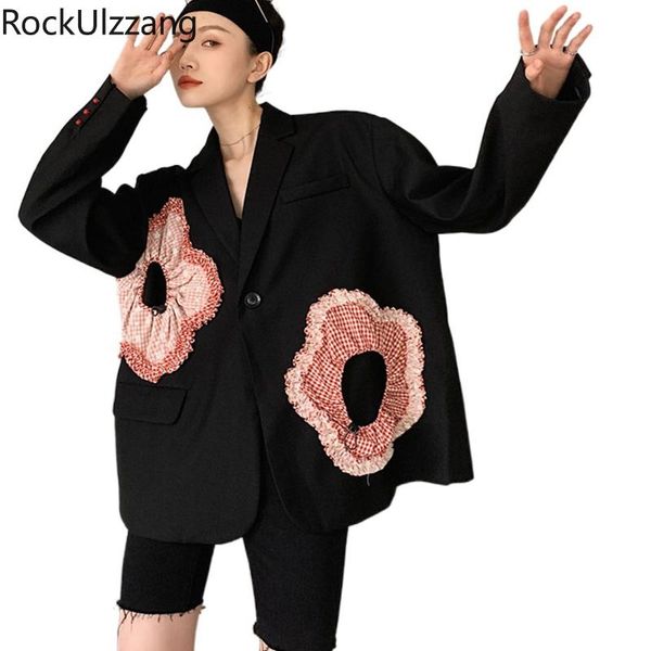 patchwork embroidery frill ruffle plaid flower graphic black blazer long sleeve fall outfit loose coat office casual chaqueta women's s, White;black
patchwork embroidery frill ruffle plaid flower graphic black blazer long sleeve fall outfit loose coat office casual chaqueta women's s, White;black