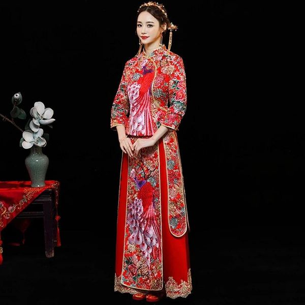 spring xiuhe clothing chinese wedding phoenix toast retro bride dress dragon and gown ethnic, Red
spring xiuhe clothing chinese wedding phoenix toast retro bride dress dragon and gown ethnic, Red