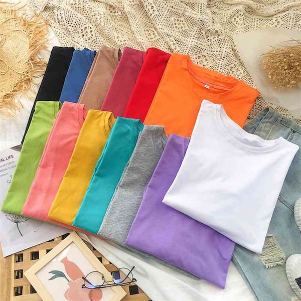 wwenn 100% cotton summer women baisc t-shirt casual loose short sleeve t shirt female basic plus size vintage clothes woman 210507, White
wwenn 100% cotton summer women baisc t-shirt casual loose short sleeve t shirt female basic plus size vintage clothes woman 210507, White