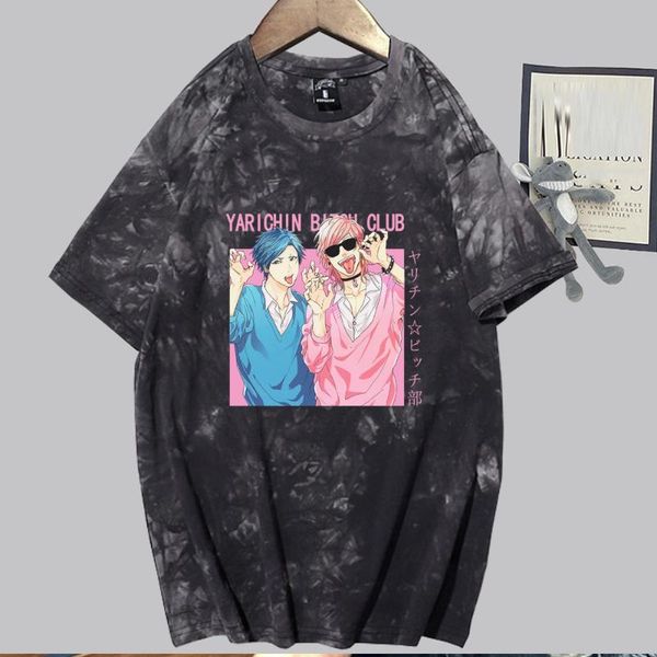 men's t-shirts anime tshirt men/women harajuku yarichin b club tees funny streetwear clothes, White;black
men's t-shirts anime tshirt men/women harajuku yarichin b club tees funny streetwear clothes, White;black