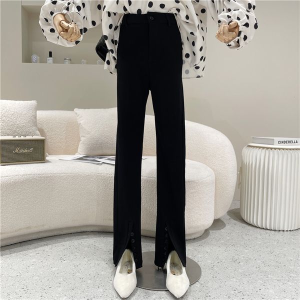 pant women's spring niche design share high waist tall black long, versatile pants, White
pant women's spring niche design share high waist tall black long, versatile pants, White