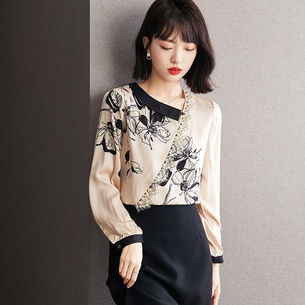 women's blouses & shirts autumn fashion women floral printing fack two piece patchwork elegant office lady slim lace side shirt blusa, White 
women's blouses & shirts autumn fashion women floral printing fack two piece patchwork elegant office lady slim lace side shirt blusa, White