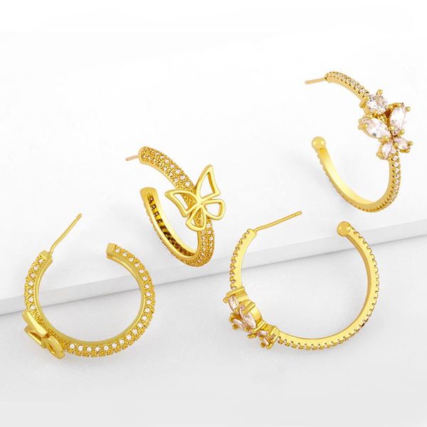 hoop & huggie flola gold copper cz butterfly earrings for women crystal jewelry 2021 gift ersx21, Golden;silver
hoop & huggie flola gold copper cz butterfly earrings for women crystal jewelry 2021 gift ersx21, Golden;silver