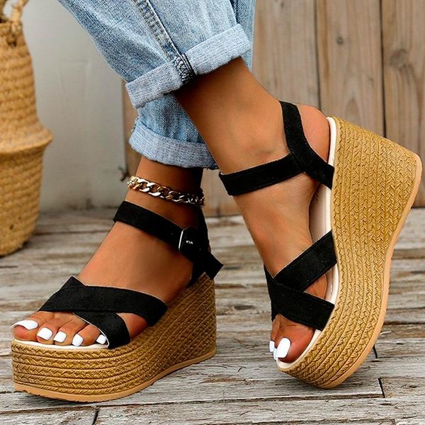 sandals 2021 summer women's fish mouth fashion high heels platform open toe cross strap mid-heel shoes, Black
sandals 2021 summer women's fish mouth fashion high heels platform open toe cross strap mid-heel shoes, Black