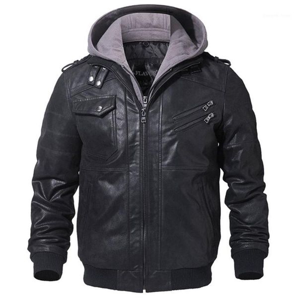 men's fur & faux 2021 autumn winter motorcycle leather jacket zipper hooded pu jackets male outwear plus velvet warm baseball coat men, Black
men's fur & faux 2021 autumn winter motorcycle leather jacket zipper hooded pu jackets male outwear plus velvet warm baseball coat men, Black
