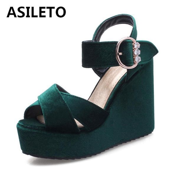 wedges sandals women platform shoes high heels ankle strap flock ladies peep toe footwear sandalia sandales green s412, Black
wedges sandals women platform shoes high heels ankle strap flock ladies peep toe footwear sandalia sandales green s412, Black