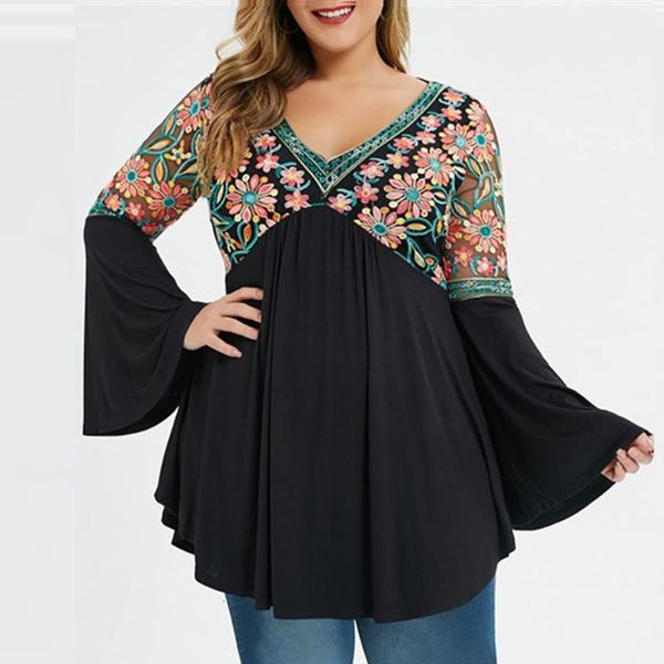 women's blouses & shirts plus size long blouse women spring autumn v neck bell sleeve embroidery floral flare vintage high waist zqy6, White
women's blouses & shirts plus size long blouse women spring autumn v neck bell sleeve embroidery floral flare vintage high waist zqy6, White