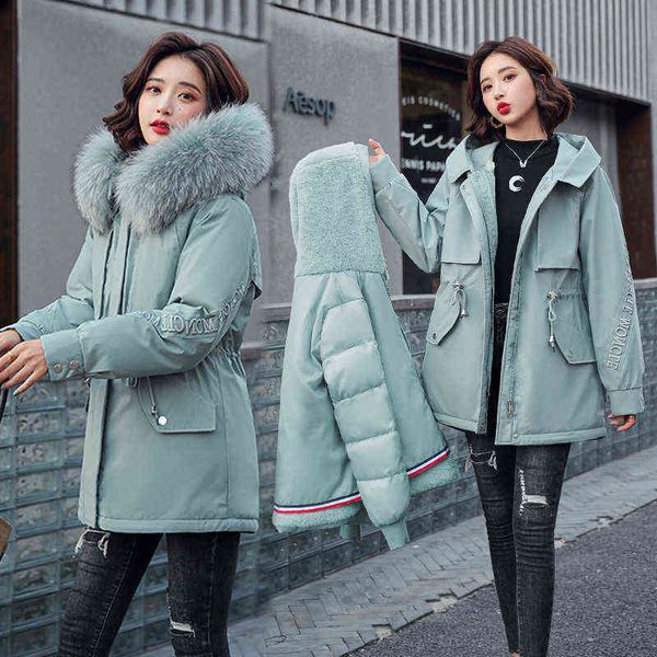2021 new winter jacket big fur collar women parka coat one three wear plus velvet thick long, Black
2021 new winter jacket big fur collar women parka coat one three wear plus velvet thick long, Black