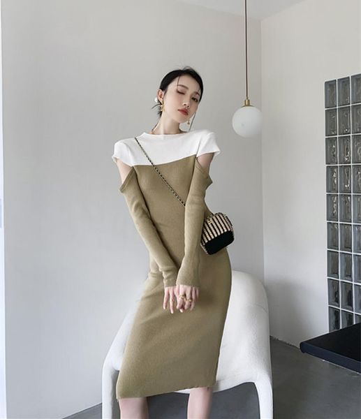 casual dresses spot of french retro splicing fairy long sleeve sweater knitting dress 805, Black;gray
casual dresses spot of french retro splicing fairy long sleeve sweater knitting dress 805, Black;gray