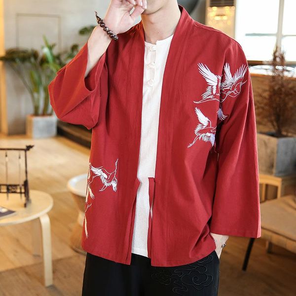 ethnic clothing plus size men kimono cardigan traditional chinese style male samurai daily casual harajuku jacket streetwear top, Red
ethnic clothing plus size men kimono cardigan traditional chinese style male samurai daily casual harajuku jacket streetwear top, Red