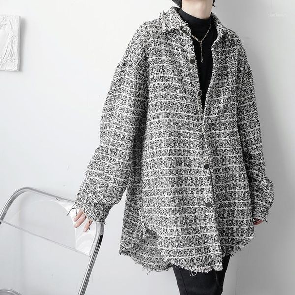 men's jackets oversize shirt style jacket men women korean streetwear fashion vintage plaid loose casual coat couple clothing top, Black;brown
men's jackets oversize shirt style jacket men women korean streetwear fashion vintage plaid loose casual coat couple clothing top, Black;brown