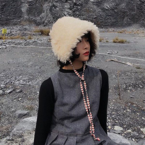 wide brim hats winter autumn thick warm soft lamb imitation fur women bucket hat solid color female ladies flat lace-up beanie bonnet, Blue;gray
wide brim hats winter autumn thick warm soft lamb imitation fur women bucket hat solid color female ladies flat lace-up beanie bonnet, Blue;gray