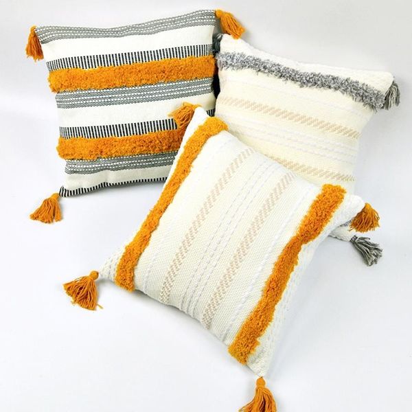 pillow case morocco tufted square throw tribal boho embroidery multicolor striped decorative cushion cover with tassels
pillow case morocco tufted square throw tribal boho embroidery multicolor striped decorative cushion cover with tassels