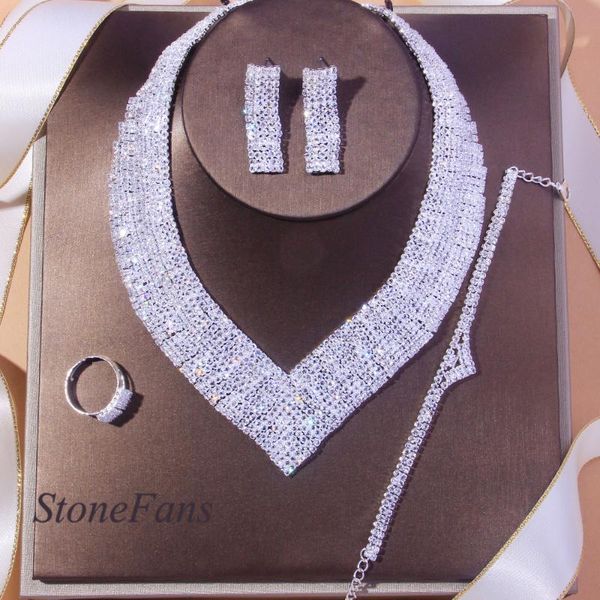 earrings & necklace stonefans fashion rhinestone geometric earring set charm for women bridal crystal engagement wedding jewelry accessories, Silver
earrings & necklace stonefans fashion rhinestone geometric earring set charm for women bridal crystal engagement wedding jewelry accessories, Silver