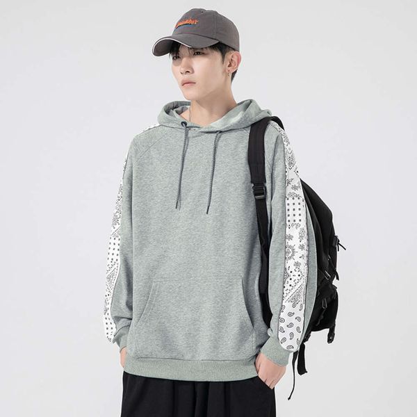 sweater autumn and winter fashion printed hoodie loose casual coat, Black