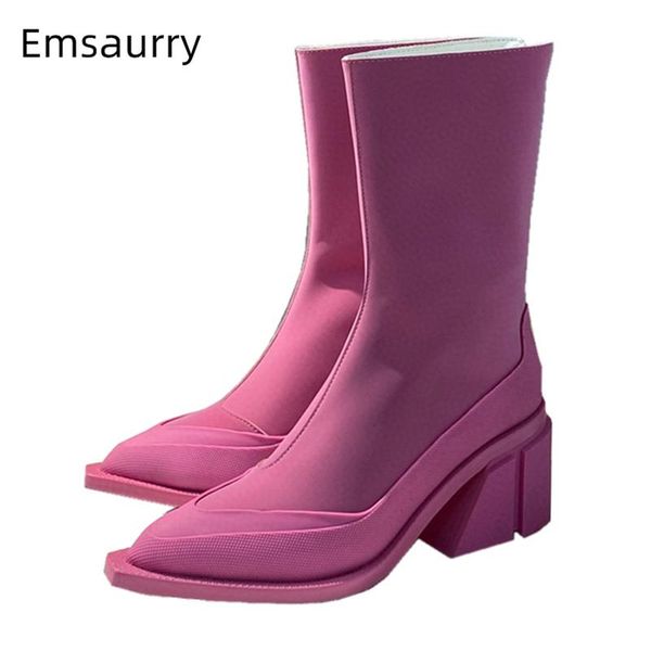 boots quality genuine leather ankle women chunky heel pointed toe patchwork back zip winter runway botas mujer, Black
boots quality genuine leather ankle women chunky heel pointed toe patchwork back zip winter runway botas mujer, Black