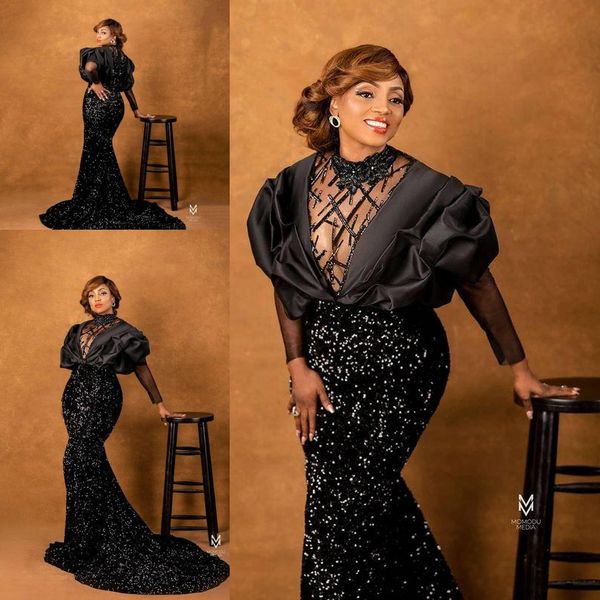 black sparkly prom dresses beaded sheer neck sequined long sleeve plus size african arabic aso ebi evening recaption gown
black sparkly prom dresses beaded sheer neck sequined long sleeve plus size african arabic aso ebi evening recaption gown