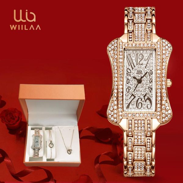 wristwatches wiilaa selling fashion diamond women's watch set with bracelet necklace small waist square wrist for women wristwatch, Slivery;brown
wristwatches wiilaa selling fashion diamond women's watch set with bracelet necklace small waist square wrist for women wristwatch, Slivery;brown
