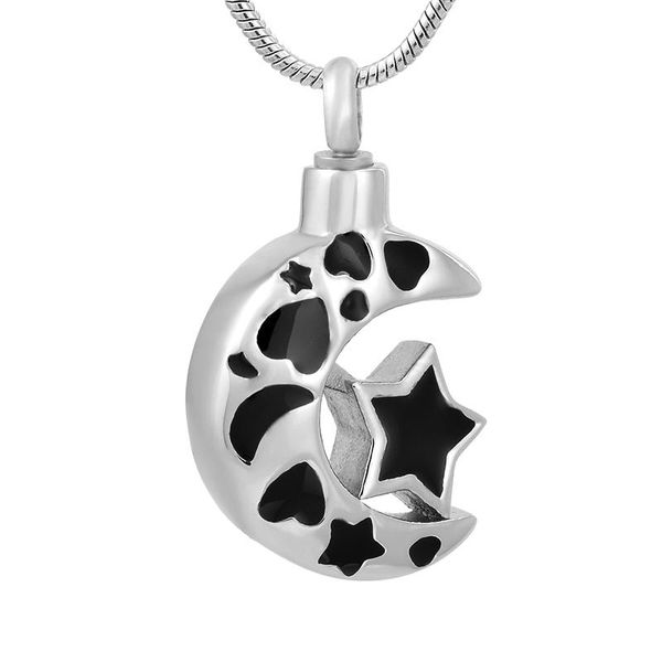 pendant necklaces stainless steel pet/human ash holder necklace memorial jewelry moon & star cremation, Silver
pendant necklaces stainless steel pet/human ash holder necklace memorial jewelry moon & star cremation, Silver