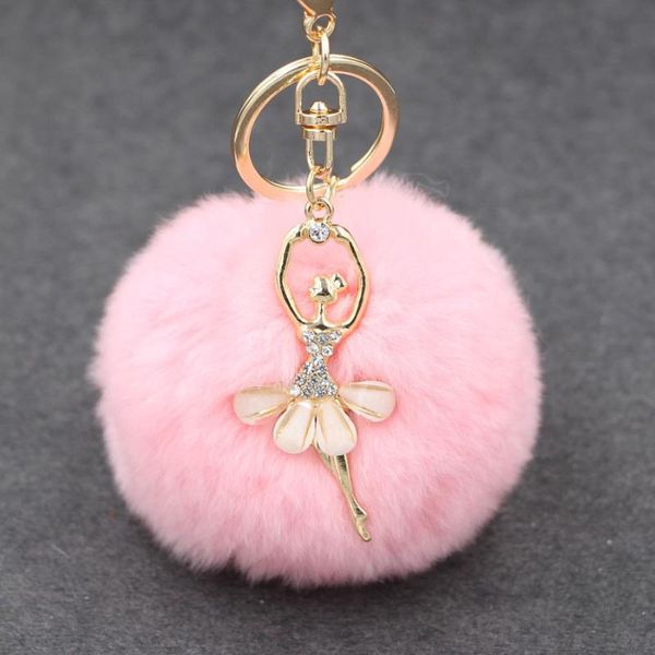 keychains 8cm cute dancing angel keychain pendant with faux fur ball key chains handbag ring, Silver
keychains 8cm cute dancing angel keychain pendant with faux fur ball key chains handbag ring, Silver