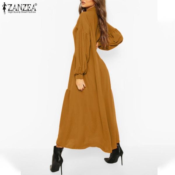 casual dresses zanzea 2021 women stylish autumn dress elegant lapel neck long puff sleeve ruffles sundress solid vestidos kaftan robe, Black;gray
casual dresses zanzea 2021 women stylish autumn dress elegant lapel neck long puff sleeve ruffles sundress solid vestidos kaftan robe, Black;gray