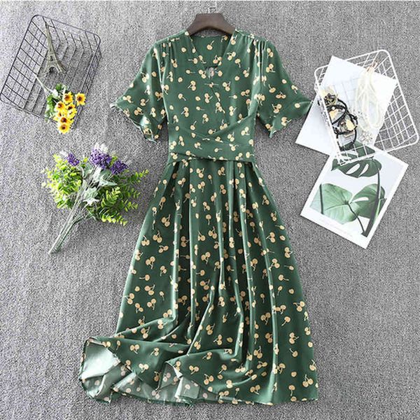 women's chiffon dresses summer short sleeve cherry heart a-line casual dress fashion woman high waist v-neck vostidos 210423, Black;gray
women's chiffon dresses summer short sleeve cherry heart a-line casual dress fashion woman high waist v-neck vostidos 210423, Black;gray
