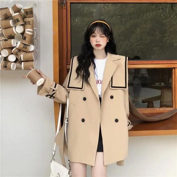 women's trench coats heydress women sailor collar coat 2021 spring autumn korean belt waist windbreaker outwear preppy style japanese j, Tan;black
women's trench coats heydress women sailor collar coat 2021 spring autumn korean belt waist windbreaker outwear preppy style japanese j, Tan;black