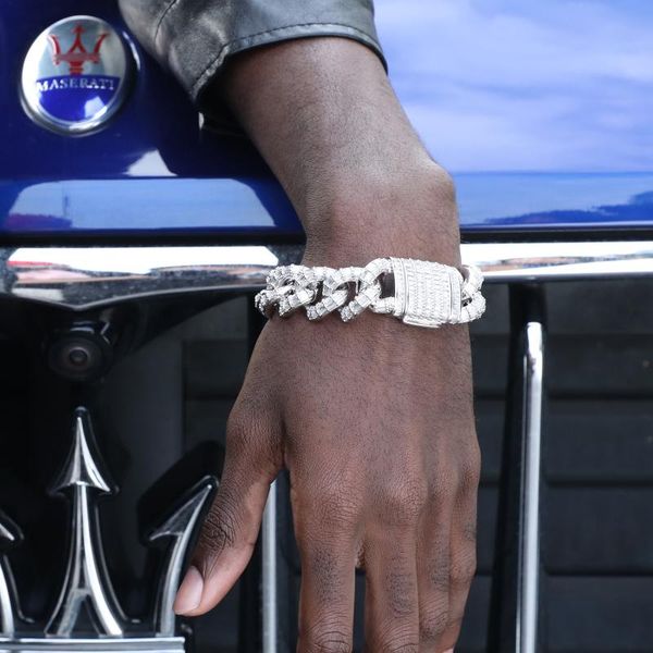 link, chain hip hop 21mm 3 row baguette box clasp link cubic zirconia buckle cuban bracelet men gold white plated jewelry, Black
link, chain hip hop 21mm 3 row baguette box clasp link cubic zirconia buckle cuban bracelet men gold white plated jewelry, Black