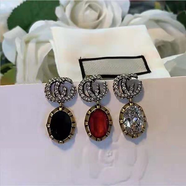 design jewelry / new brass letter diamond earrings for women, Golden