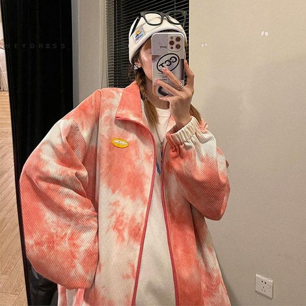 women's jackets herstory 2021 women autumn corduroy long sleeve harajuku female tie dye zipper streetwears lady casual oversize, Black;brown
women's jackets herstory 2021 women autumn corduroy long sleeve harajuku female tie dye zipper streetwears lady casual oversize, Black;brown