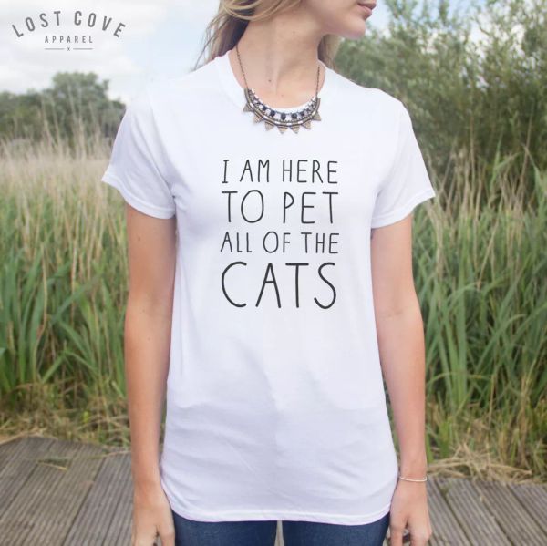 * i am here to pet all of the cats t-shirt slogan funny cat lover gift *, White;black
* i am here to pet all of the cats t-shirt slogan funny cat lover gift *, White;black