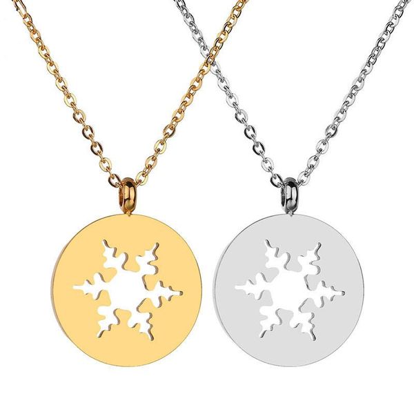stainless steel necklace for women man lover's snowflake gold silver color pendant engagement jewelry necklaces
stainless steel necklace for women man lover's snowflake gold silver color pendant engagement jewelry necklaces