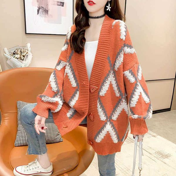 sweater jacket knitted cardigan plus size women's fat sister korean version loose lazy net red student 100kg casual 210526, White
sweater jacket knitted cardigan plus size women's fat sister korean version loose lazy net red student 100kg casual 210526, White