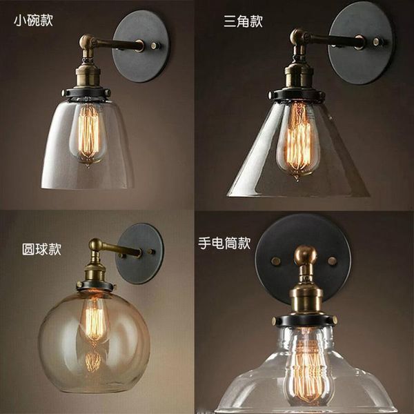 vintage loft creative concise glass wall lamp for dinner room kitchen restaurant led lighting
vintage loft creative concise glass wall lamp for dinner room kitchen restaurant led lighting