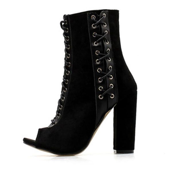 personal strappy high-heeled sandals with fish mouth suede thick heel nightclub plus size women's boots, Black
personal strappy high-heeled sandals with fish mouth suede thick heel nightclub plus size women's boots, Black