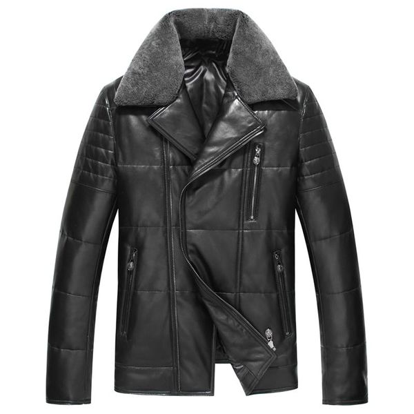 men's leather & faux down jacket luxury genuine coat men mens motorcycle sheepskin winter plus size se319jr lwl1075, Black
men's leather & faux down jacket luxury genuine coat men mens motorcycle sheepskin winter plus size se319jr lwl1075, Black