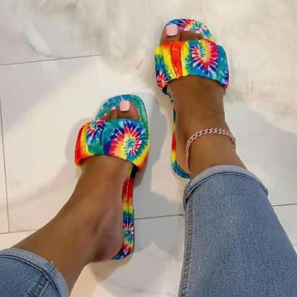 slippers women mixed color pleated woman square toe tie dye slides 2021 flat female shoes ladies summer beach footwear big size, Black
slippers women mixed color pleated woman square toe tie dye slides 2021 flat female shoes ladies summer beach footwear big size, Black