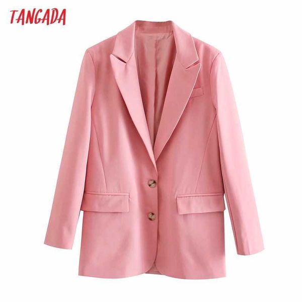 tangada women solid pink blazer coat vintage notched collar pocket fashion female casual chic 4m158 210609, White;black
tangada women solid pink blazer coat vintage notched collar pocket fashion female casual chic 4m158 210609, White;black