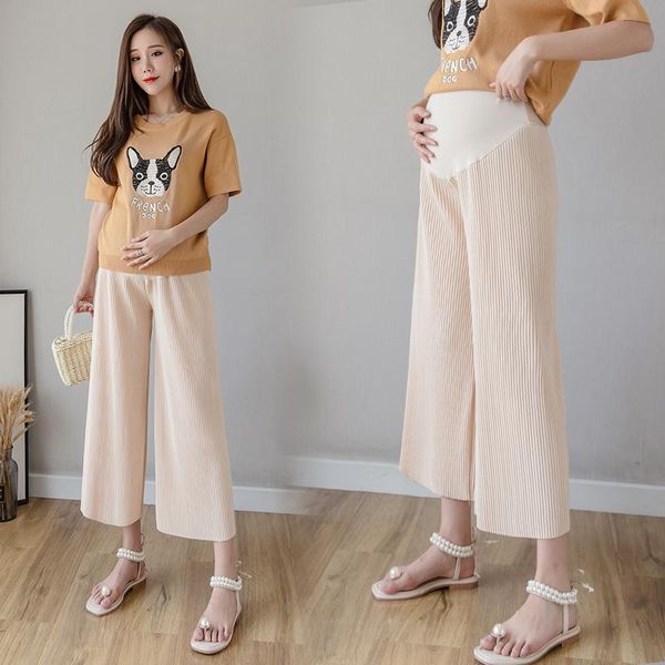 maternity bottoms clothes chiffon summer pleated design pants for pregnant women loose belly support, White
maternity bottoms clothes chiffon summer pleated design pants for pregnant women loose belly support, White