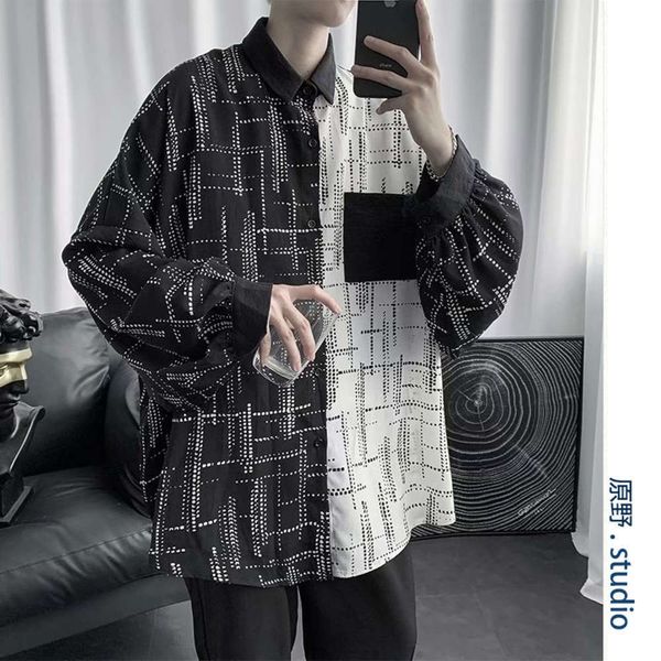 men's casual shirts shirt tiktok shirt, men's long sleeves, color, hair stylist, baggy, fashionable ins voice infrared sleeve. ge2, White;black
men's casual shirts shirt tiktok shirt, men's long sleeves, color, hair stylist, baggy, fashionable ins voice infrared sleeve. ge2, White;black