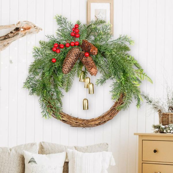 decorative flowers & wreaths 40cm christmas pine cones bells rattan garlands door hanging rustic decorations
decorative flowers & wreaths 40cm christmas pine cones bells rattan garlands door hanging rustic decorations