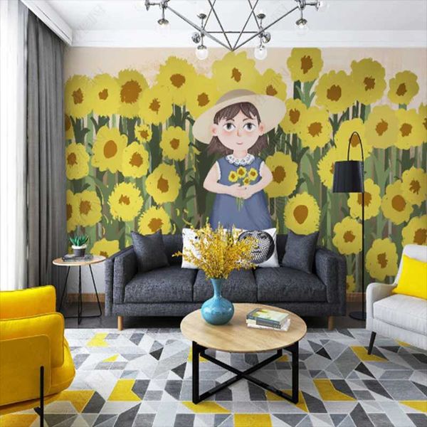 wallpapers milofi 3d custom wallpaper small fresh sunflower girl children's room interior background wall
wallpapers milofi 3d custom wallpaper small fresh sunflower girl children's room interior background wall