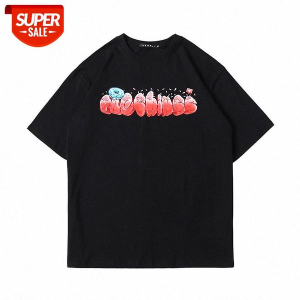 american high street print t-shirt loose fun creative letter illustration short sleeve tee #zf3k, White;black
american high street print t-shirt loose fun creative letter illustration short sleeve tee #zf3k, White;black
